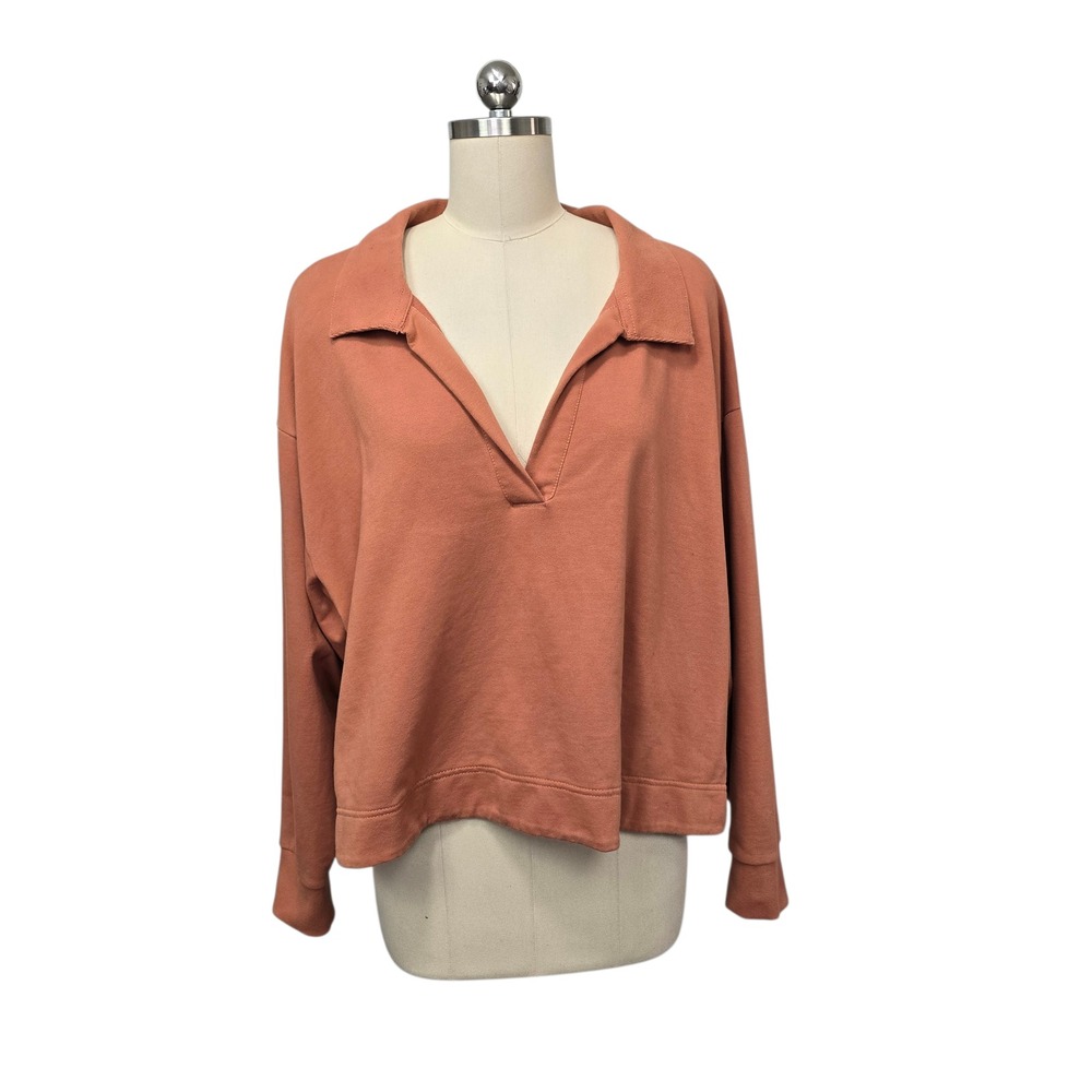 Athleta Women's XL Pullover Sweatshirt Collared Polo Long Sleeve Casual Sporty‎